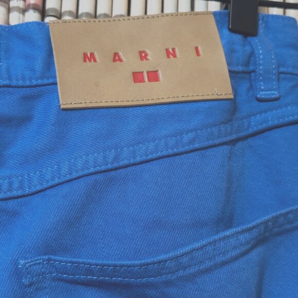 UNIQLO x MARNI 5-Pocket High Rise Baggy Denim Jeans, 100% Cotton, Cobalt Blue - Picture 9 of 15
